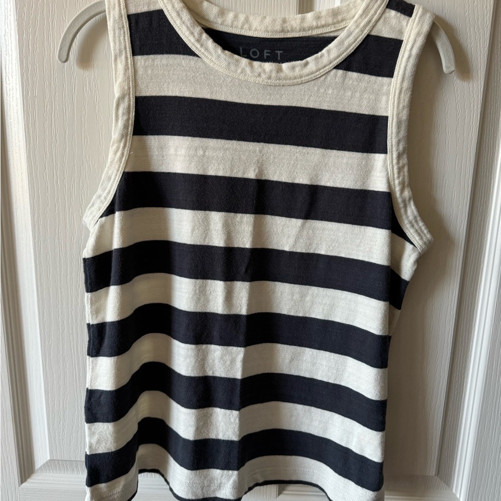 Loft blue/white striped sleeveless top